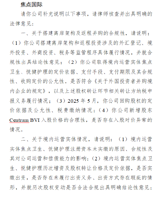 屿科配资 焦点国际港股上市收到证监会反馈意见 涉及离岸架构合规性等问题